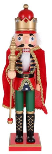 Alipis Schiaccianoci Da Tavolo in Legno Con Mantellina Festiva Decorazione Natalizia Unica Per Caminetti Tavoli e Mensole Elemento Tradizionale Per Arredamento Di Natale