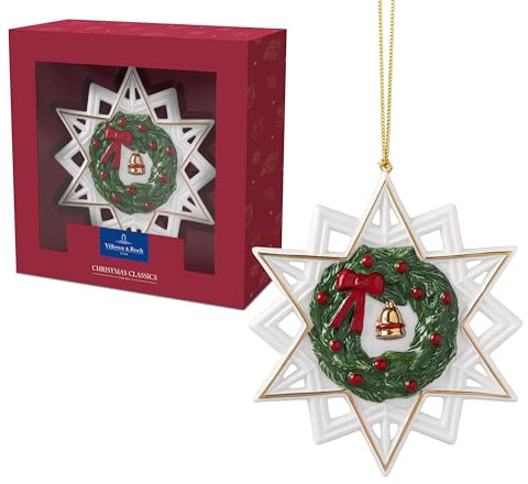 Villeroy & Boch – Christmas Classics Ornamente Weihnachten Stern Bunt, Weihnachtsdeko, Weihnachtsdekorationen, Figur, Baumschmuck, Anhänger, Premium Porzellan, Metall, Kunststoff