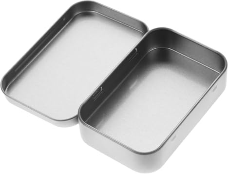 CAXUSD Kleine Metallbox mit Deckel aus Weißblech Rostfrei und Leichter Zugriff zur Aufbewahrung von Büroklammern und Pins im Büro