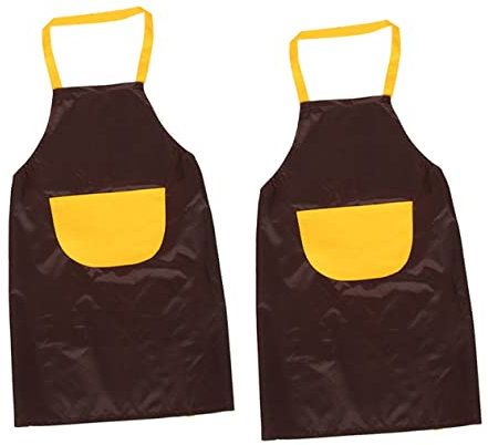 OFFSCH 2stücke Wasserdichte Kinderschürze Malschürze Pvc-beschichtet Küchenschürze Für Junge Mädchen Kaffee