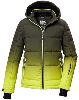 killtec Jungen Skijacke/Ski-Steppjacke mit Kapuze und Schneefang KSW 382 BYS QLTD JCKT, lime, 176, 42453-000