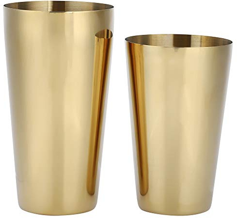 Aramox Juego de Coctelera de Acero Inoxidable 304, Accesorio para Barra de Barman, Kit de Herramientas para Hacer Cócteles de café Helado (Gold)