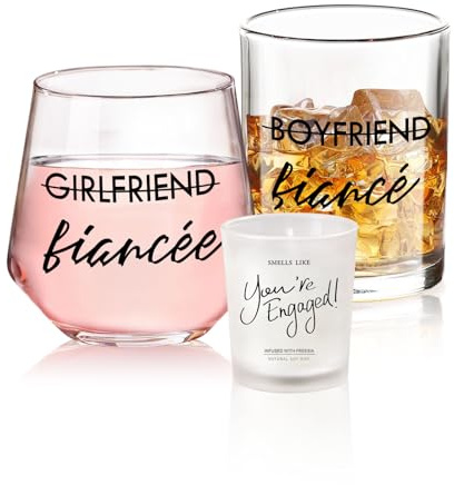Regalos de Compromiso Para Parejas, Copas de Vino de Whisky, Regalos Para Novia Para Ser Prometida