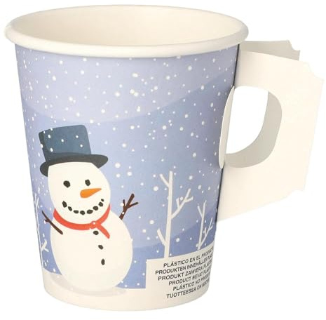 VEPATIM 250 Henkelbecher Kaffeebecher Glühweinbecher Wintermotiv Schneemann 200 ml