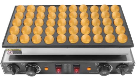 Macchina per waffle commerciale da 220 V, 1700 W, timer, cialde maker con piastre antiaderenti, timer, temperatura regolabile