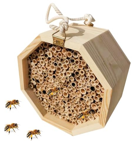 Zuasdvnk Bienenhaus, Bienenwohnraum aus, Bestäuberpalast, Schmetterlingshaus, Wespenlebensraum für Garten, Hof, Terrasse