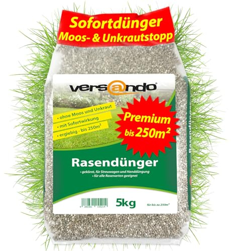 versando 5kg di concime per prato primavera fino a 250m²: contrasta muschio e erbacce per un prato sano e di un verde intenso concime primavera ad effetto immediato – qualità premium