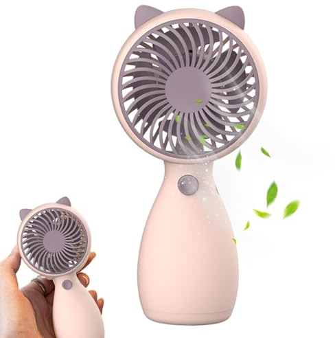 Ventilador de mano 5x2.5 Ventilador portátil USB mini recargable con lindos cuerno tranquilo y suave mano para niños con elegantes niñas mujeres para hombres de viaje de viaje al aire libre 1, verano
