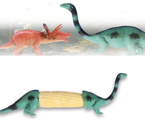 Dinosaur Corn Cob Holders, Dinosaur Corn on The Cob Holders, Stainless Steel Barbecue Prongs Reusable and Easy to Clean for BBQs, Picnics & Family Dinners (B)