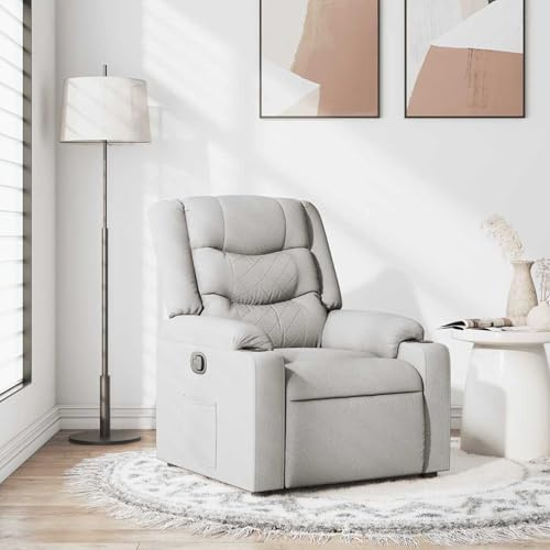 Gecheer Relaxfåtölj, molngrått tyg, fåtölj, vardagsrum, TV-fåtölj, liggfåtölj för avkoppling hemmakontor, läshörna 4019928