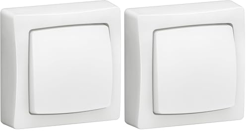 LEGRAND Interruptor-Conmutador 10AX o Pulsador 10A, Gama OTEO, Mecanismo de superficie, Blanco, 086001E (Paquete de 2)