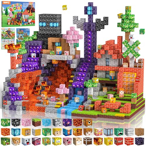 Magnetiska Byggklossar 150 PCS 2CM Magnetic Blocks, 3+ STEM Montessori sensoriska leksaker för 3 4 5 6 7 8 9 10 11 12 8-12 år gamla pojkar och flickor Födelsedagspresenter