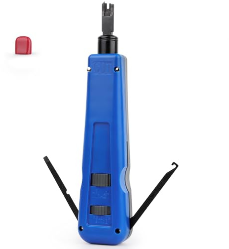 Uvital Punch Down Tool with Pick & Plier, Adjustable Impact Force | Professional Ethernet Crimp Tool for Cat5/Cat6 Network Modules, Patch Panels, Keystone Jacks & Cable Connection