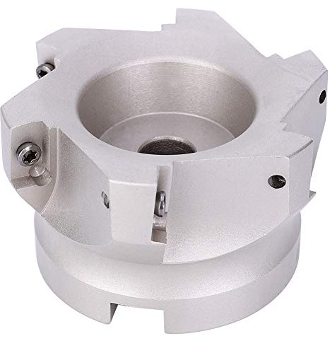 Aolidsive Fresa de Extremo en ángulo Recto, Cortador de Acero con Alto Contenido de Carbono, 80 Mm, 6 Dientes para Fresado Frontal en Máquinas CNC