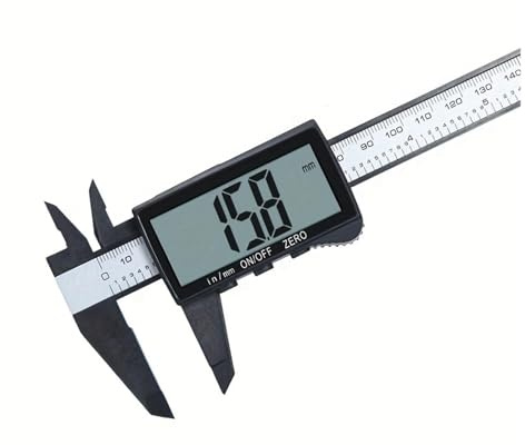 Calibrador Vernier con pantalla digital, calibrador de plástico completa 0-150 mm, regla medición joyería cultural y entretenimiento(Yellow)