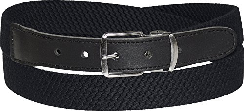 Harrys-Collection HC Elastischer Stretch-Gürtel mit Echtleder-Endstück - 30mm Breit - Stufenlos Kürzbar -Dehnbarer Stoffgürtel für Damen & Herren - Gr. 85 bis 160 cm