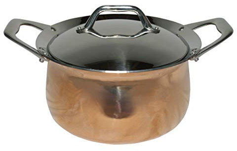 Barazzoni Casseruola 2 manici d. 24 cm con coperchio Butterfly rame