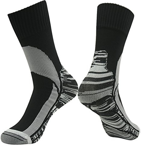 RANDY SUN Wasserdichte Outdoor-Socken für Herren, atmungsaktiv, gepolstert, trocken, Quarter, Wandern, Trekking, Waten, Angeln, Camping, Trailrunning, Kajakfahren, weich, Sport, Crew-Socken, Größe S