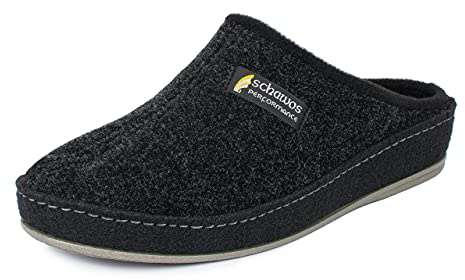 Schawos 6030 Pantoufles en feutre pour hommes (noir, 45 EU)