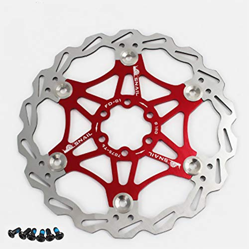 Newgoal Fahrradscheibenbremse Disc203mm, Fahrradbremsscheibe Mountainbike Schwimmende Bremse Disc Center Lock Fahrradzubehör（Rot）