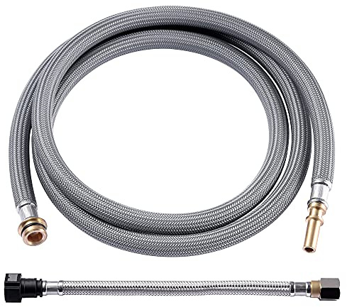 88624000 Pull-out Hose Combo for Hansgrohe Kitchen Faucets, Pull-down Spray Hose Replacement with Brass Connectors, 59-Inch + 10.5-Inch