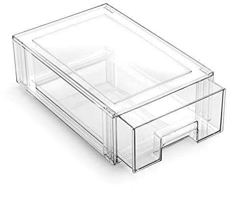 BINO | Stackable Storage Drawers, Small - Clear | THE CRATE COLLECTION | Storage Bins With Drawers | Bathroom Organizers | Under Sink Organizer | Vanity Cabinet Home Organization