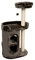 JAMAXX Premium 2-in-1 Kratzbaum & Kratztonne für Katzen, H115cm Stabil Extra-Weiches Kuschel-Plüsch, PCT6007 grau-braun