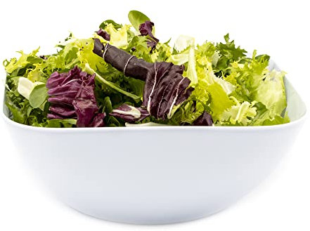 CABLEPELADO - Cuenco de plastico cuadrado para comida - bol - recipiente - plato - ensaladera - vasija - Libre BPA - lavavajillas - 2.7 Litros - color blanco