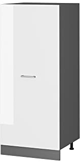 Vicco Vorratsschrank R-Line, Weiß Hochglanz, 60 cm | Große Tür · 3 Einlegeböden · Höhenverstellbare Füße · 1 Schublade · ✓ Frei kombinierbar
