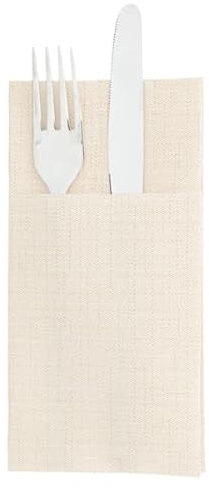 200 Pieces Pocket Napkins Dry Paper Cutlery Holder 30x40 (Champagne)