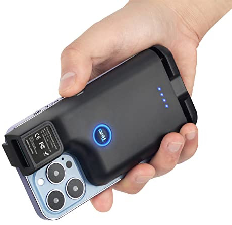 Tera Barcode-Scanner Tragbarer Rückclip Wireless Drahtlos mit Bluetooth 1D 2D QR Barcode-Leser mit Bildscan für Smartphone, Kompatibel mit Android und iOS, Modell 0013