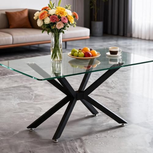 FJANKUI Heavy Duty Metal Desk Legs 29 Inch - Industrial Wrought Iron Table Base for Glass, Marble, Wood Table Tops - Desk Frame for Home Office, Kitchen Island, Writing & Computer Workstation (Black)