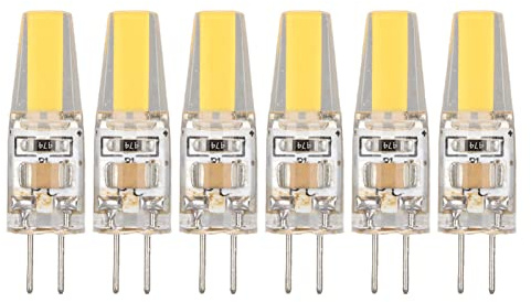 Ampoule LED G4, 6 Pcs 6 W 500 LM LED G4 Ampoules, COB Gel De Silice Ampoule à économie D'énergie pour Plafonnier Applique Murale Lampe De Table 220 V, Remplacement des Ampoules G4(Warm White)