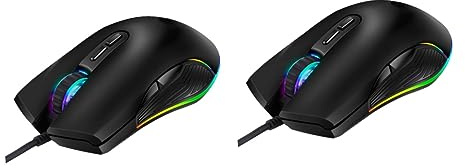 Mikikit 2pezzi Usb Gaming Mouse e Retroilluminazione Rgb Mouse Per Pc e Laptop Per Giocatori e Precisione Dpi