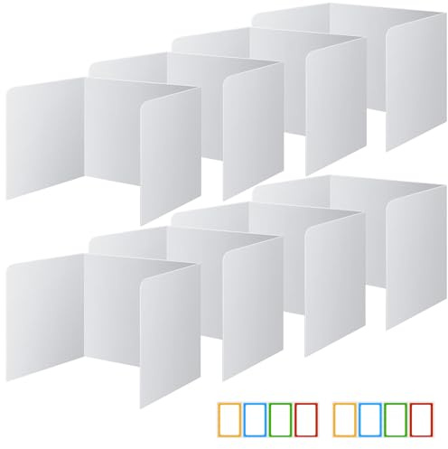 8 Pièces Séparateur de Bureau, Cloison Bureau, Panneau de Séparation de Bureau Pliable, Separateur Bureau, Séparateur de Confidentialité de Table pour L'école, Le Bureau, La Bibliothèque (8 Pièces)