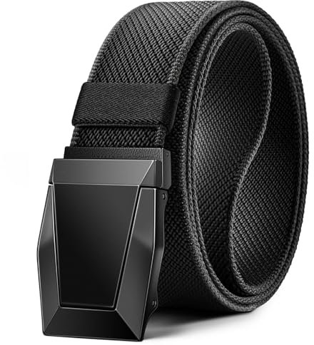 KEMISANT Cintura Uomo, Cintura Tattica Militare Cintura Lavoro Uomo 3,8cm,Fibbia a Sgancio Rapido(Nero,115cm/34-38vita regolabile)