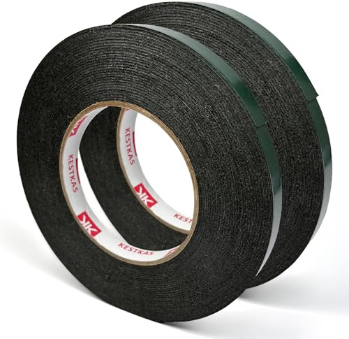 KESTKAS Nastro Biadesivo Extra forte multifunzione 12mm x 10m (Pack 2) - fissaggio istantaneo su più superfici - nastro in schiuma impermeabile - nastro di montaggio all'interno o all'esterno