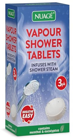Nuage Vapour Shower Tablets - Breathe Easy with Every Shower | Contains Menthol & Eucalyptus Oil (3 Pack)