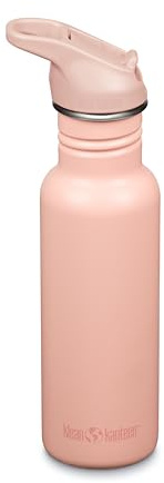 Klean Kanteen Fahrrad Trinkflaschen Classic Narrow (Flip Sport) mit Trinkverschluss aus Edelstahl in der Farbe Rosa mit einem Volumen von 532 ml, 1011191