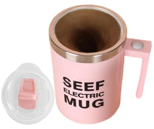 Automatic Stirring Coffee Cup: Automatic Automatic Stirrer, Double Insulated Travel Drink with Lid and Spoon | Electric Viewer 400ml Stainless Steel Portable Mixing Cup