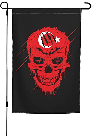 Drapeaux De Jardin Drapeau National Créatif Avec Tête De Mort Patriote Garden Flag Très Résistant Pavillon Imperméable Bannière Décorative Pour Pelouse Fête Outdoor 30X45Cm