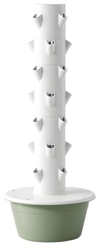 DRFGHK Hydroponic Tower Hydroponics Growing System Tower, Vertical Garden Planter Indoor Smart Garden Kit, Hydroponics Growing System Kit Tower with Pump and Movable Water Tank 7-Layers