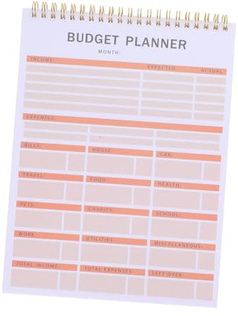 NUOBESTY Budgetplaner Für Haushaltsbuch Kleines Haushaltsnotizbuch Mit Spiralbindung Finanzmanagement-organizer Täglicher Ausgaben-tracker Zielbuch Für Budgetierung
