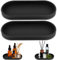 2 Stück 25 * 11cm Elliptische Deko Tablett Schwarz Silikon Badezimmer Tablett Schwarz,tabletts Badezimmer Deko Tabletts Schwarzs Geeignet für Schlafzimmer Küche Toilette Speicherung Ätherischer Öle