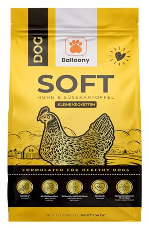 Softes Trockenfutter für Hunde | Halbfeuchtes Superfood mit Huhn 6Kg