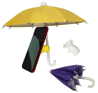 DFXIU 2Pack Phone Umbrella Sun Shade,Outdoor Phone Sunshade Purple Yellow
