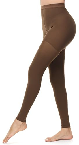 Ailaka Medical Compression Pantyhose for Women, 20-30mmHg Graduated Support Stockings, Footless Waist High Compression Leggings Hose Tights for Edema, Varicose Veins, Swelling(Brown,3X-Large)