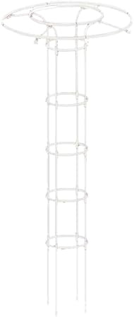 Enrejado de obelisco de jardín blanco de 120 cm para plantas trepadoras, marco vertical decorativo de metal para plantas y flores en maceta, soporte resistente para plantas al aire libre