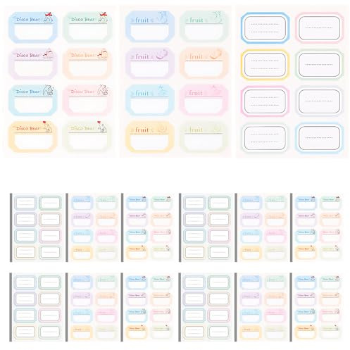 WYAN 720 Stück Aufkleber Bunt, Kleine Klebeetiketten, Adressaufkleber, Klebeetiketten, Selbstklebende Etiketten Beschreibbare für Gläser, Ordner, Schule, Büro, Küche (39 x 24mm, 3 Stile)