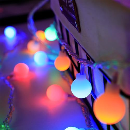 Kaleora Lichterkette Kugeln, 1M 10 LED Kugeln Lichterkette Batteriebetriebene, 2,4cm Durchmesser, Bunt Kugel Lichterketten für Weihnachten, Kinderzimmer, Gartenbeleuchtung, Party, Innen
